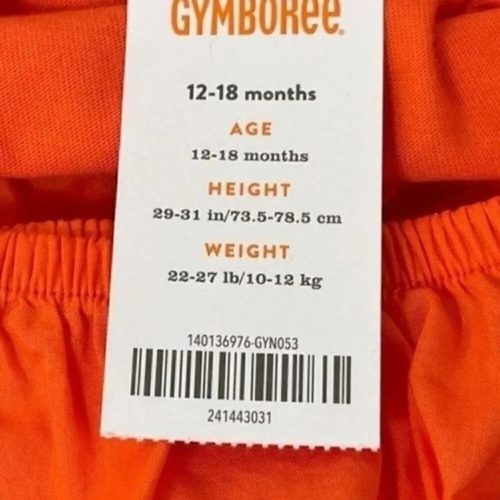 Gymboree Tangerine Cap Sleeve Key Hole Back Matching Underwear Size 12-18 Months